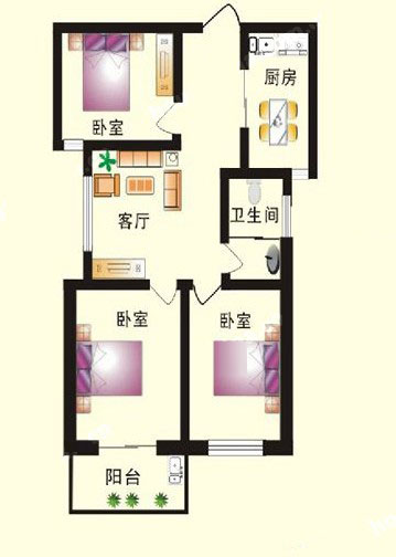 1# C戶(hù)型 92㎡ 3室1廳